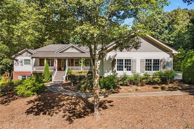 view of front of property with a porch