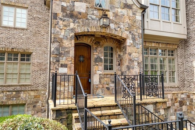 4853 Stonehall Pl, Atlanta, GA 30339 - entrance to property featuring stone siding and brick siding