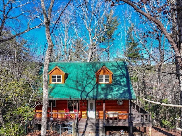 view of front of home featuring covered porch