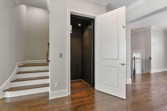 1117 Cordia Ave, Atlanta, GA 30318 - staircase featuring wood finished floors and ornamental molding