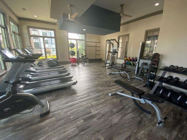 1117 Cordia Ave, Atlanta, GA 30318 - workout area featuring wood finished floors and recessed lighting