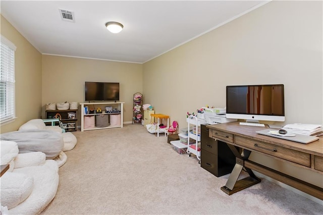 3110 Springdale Park Cir, Gainesville, GA 30506 - home office featuring carpet floors and crown molding