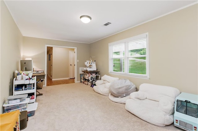 3110 Springdale Park Cir, Gainesville, GA 30506 - sitting room with crown molding, carpet floors, and heating unit