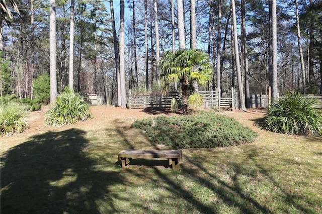 view of yard with fence