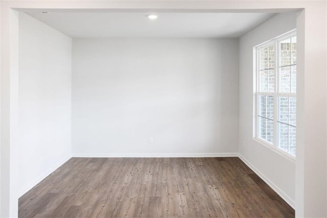 empty room featuring wood-type flooring