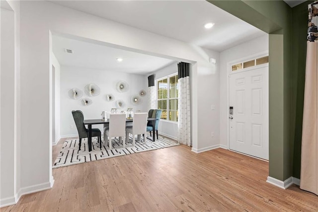 living room featuring light hardwood / wood-style floors