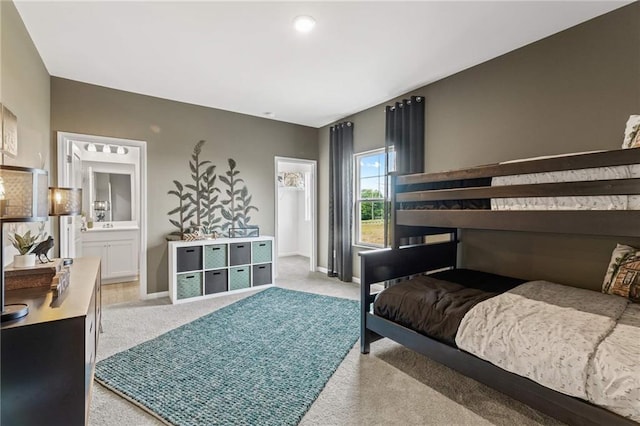 living room featuring light colored carpet