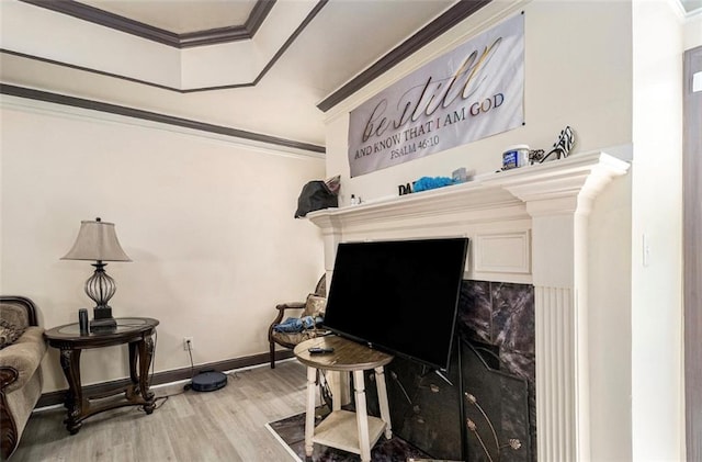 3514 Blackberry Ln SE, Conyers, GA 30094 - living area with light wood-type flooring and ornamental molding
