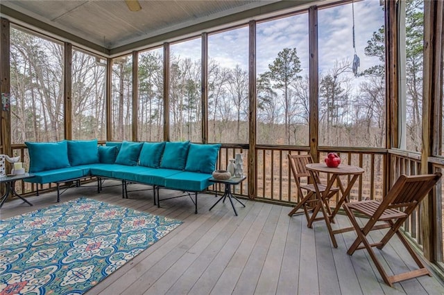 sunroom / solarium featuring a wealth of natural light