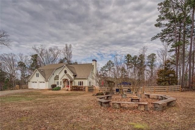 view of front of home with a garage