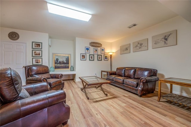 living room featuring light hardwood / wood-style flooring