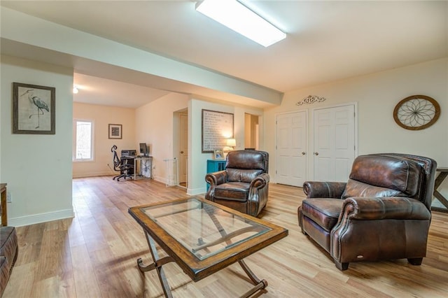 living room featuring light hardwood / wood-style flooring