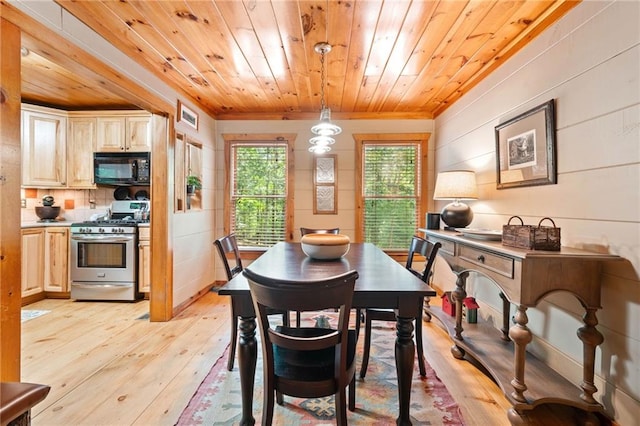 85 Misty Hollow Rdg, Ellijay, GA 30536 - dining room with light wood-type flooring and wood ceiling