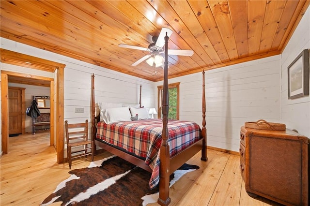 85 Misty Hollow Rdg, Ellijay, GA 30536 - bedroom with wood ceiling, light wood-type flooring, and wood walls