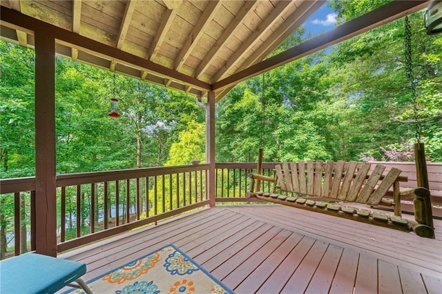 85 Misty Hollow Rdg, Ellijay, GA 30536 - deck featuring view of wooded area