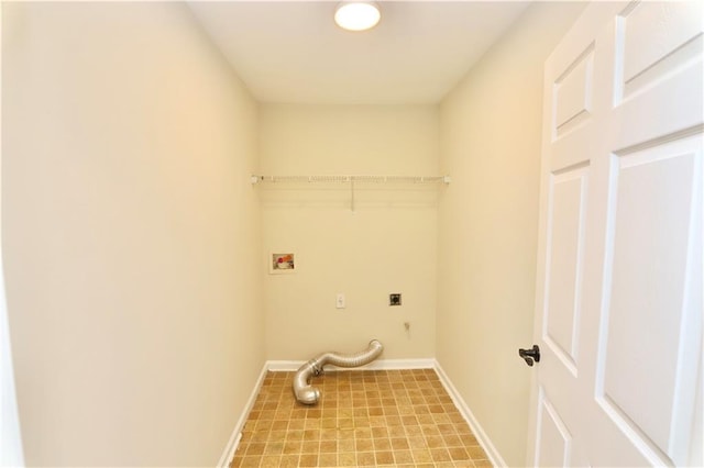 laundry area featuring electric dryer hookup and washer hookup