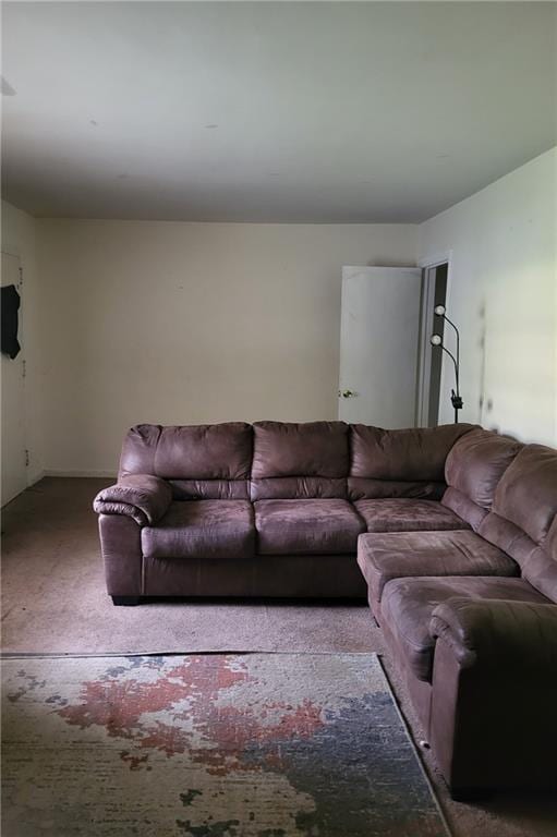 living room with carpet flooring