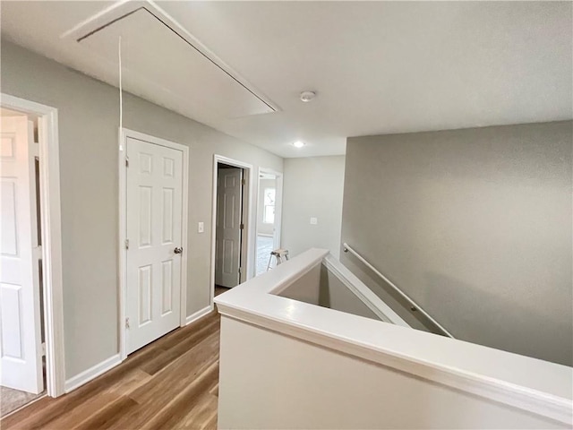 hall featuring hardwood / wood-style floors