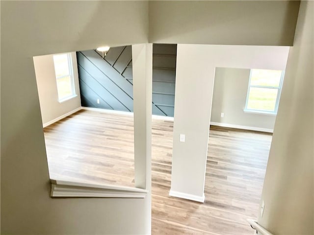 interior space with hardwood / wood-style flooring