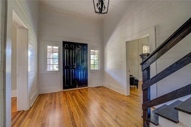 entrance foyer featuring light wood-type flooring
