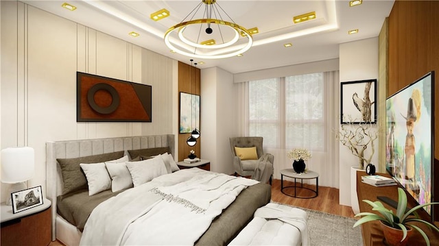 110 Serenity Pl, Fayetteville, GA 30214 - bedroom featuring a tray ceiling and light wood-style floors