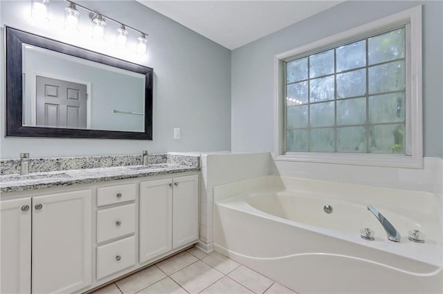 733 Wesley Chapel Rd, Villa Rica, GA 30180 - bathroom with tile patterned flooring, double vanity, and a garden tub