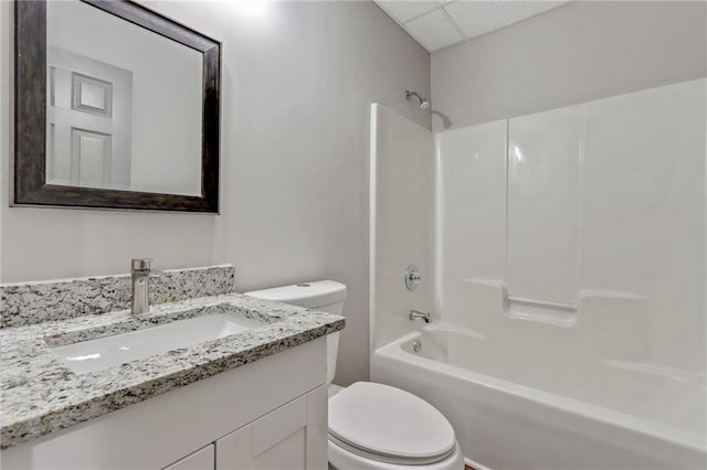 733 Wesley Chapel Rd, Villa Rica, GA 30180 - bathroom featuring a drop ceiling, shower / bathtub combination, and vanity