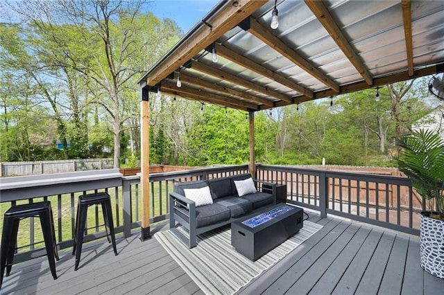1251 Pierce Ave, Smyrna, GA 30080 - wooden terrace with an outdoor living space with a fire pit