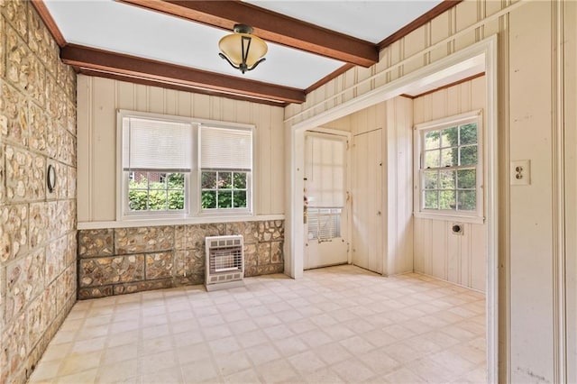 5128 Lavista Rd, Tucker, GA 30084 - unfurnished sunroom with heating unit and beam ceiling