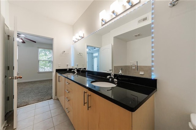 390 17th St NW Unit 2053, Atlanta, GA 30363 - full bath with a ceiling fan, double vanity, and tile patterned floors