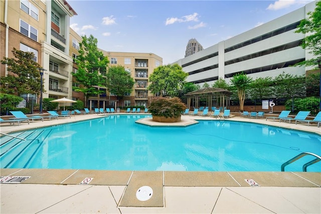 390 17th St NW Unit 2053, Atlanta, GA 30363 - community pool with a gazebo and a patio area