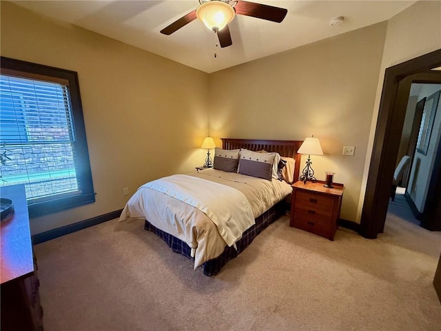 136 Timothy Park Ln, Athens, GA 30606 - bedroom with light carpet, baseboards, and ceiling fan