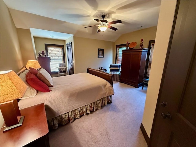 136 Timothy Park Ln, Athens, GA 30606 - carpeted bedroom with lofted ceiling and a ceiling fan