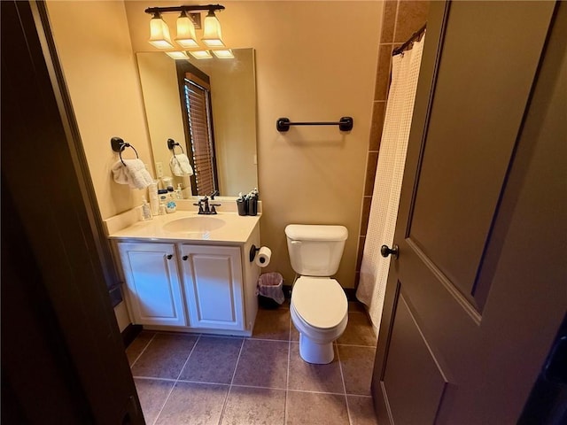 136 Timothy Park Ln, Athens, GA 30606 - bathroom featuring toilet, vanity, tile patterned flooring, and curtained shower
