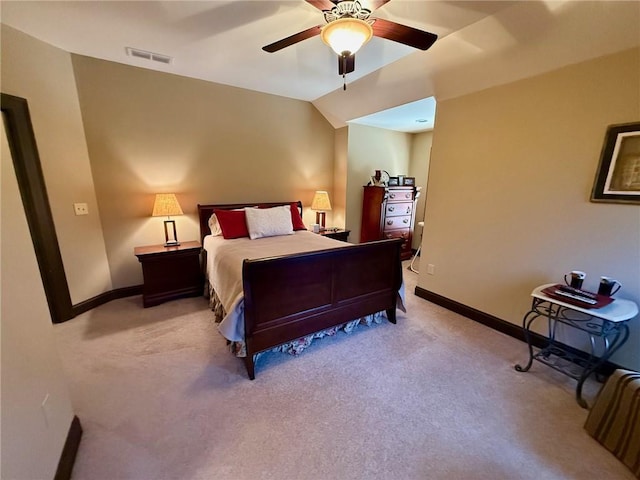136 Timothy Park Ln, Athens, GA 30606 - carpeted bedroom with baseboards, ceiling fan, and vaulted ceiling