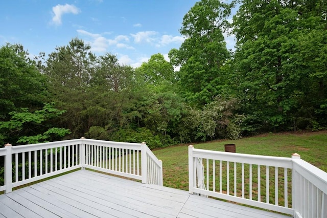 deck with a yard