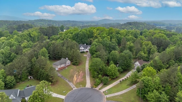 bird's eye view with a view of trees