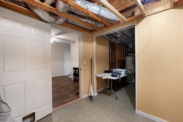 finished below grade area with baseboards and water heater