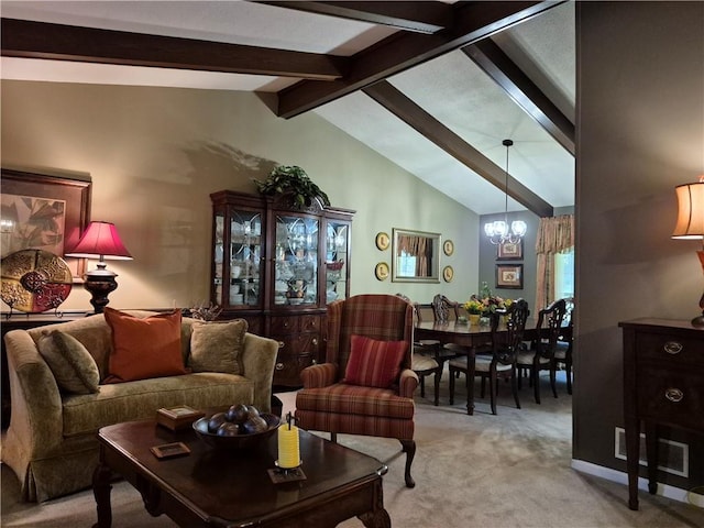 4094 Carlisle Pl, Stone Mountain, GA 30083 - living room featuring a chandelier and light colored carpet