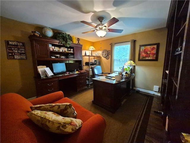 4094 Carlisle Pl, Stone Mountain, GA 30083 - office with a ceiling fan and baseboards