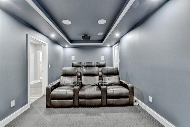 5770 Bridleton Xing, Suwanee, GA 30024 - cinema featuring carpet floors, baseboards, and a raised ceiling