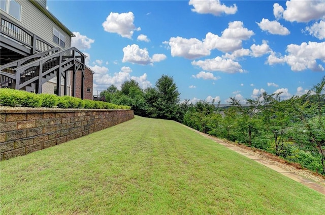 5770 Bridleton Xing, Suwanee, GA 30024 - view of green lawn with stairway and a deck