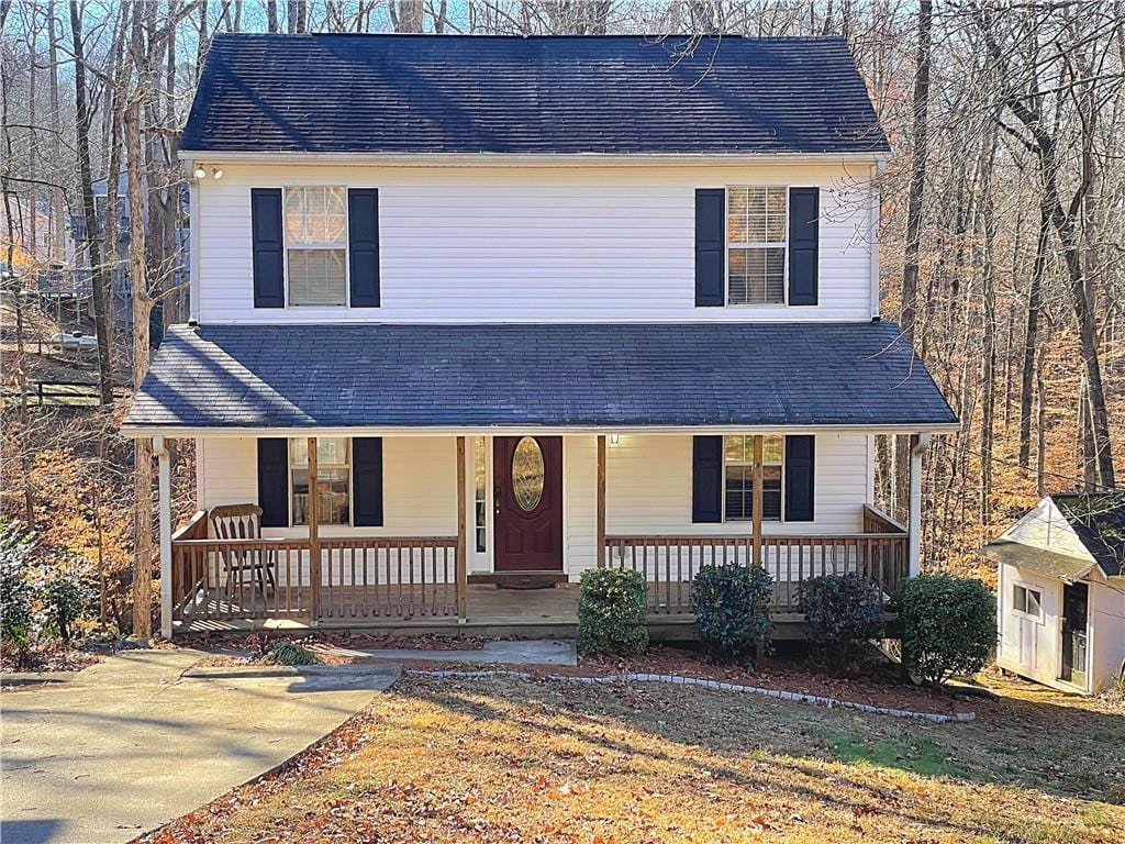 view of front of property with covered porch