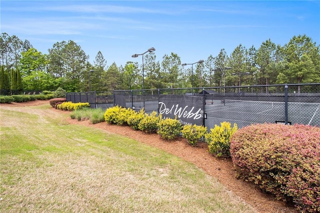 1000 Eight Knot Ct, Greensboro, GA 30642 - view of tennis court featuring view of wooded area