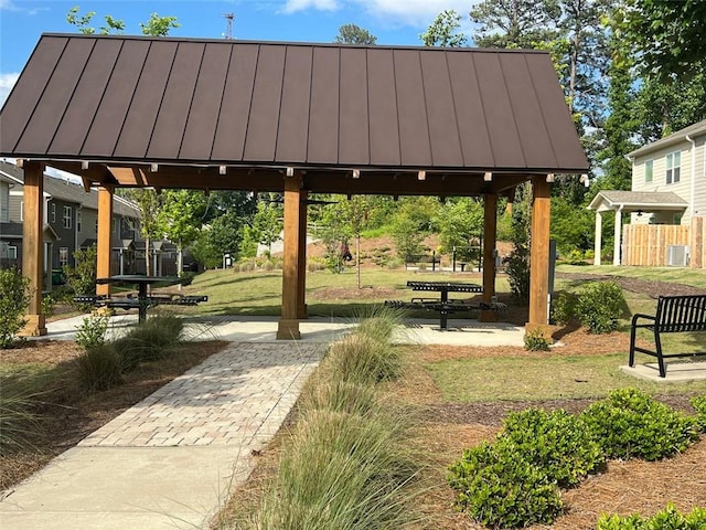 view of community with a gazebo