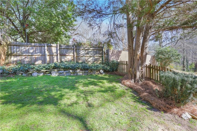 view of yard with fence