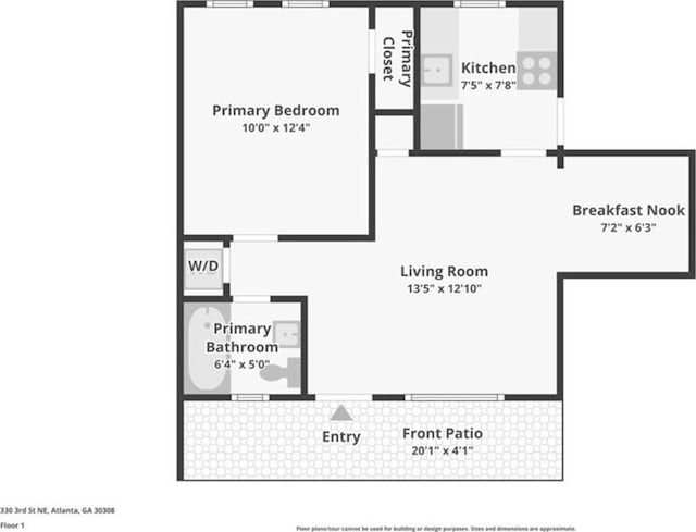 330 3rd St Apt 1, Atlanta, GA 30308 - property floor plan