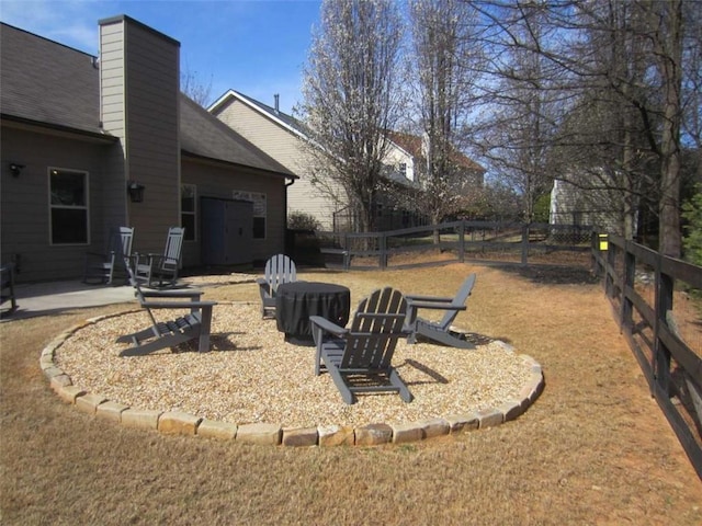 view of yard with a patio and a fenced backyard