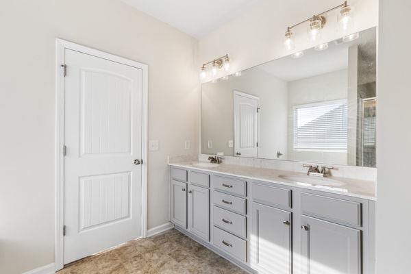1494 Weeping Tree Cir, Auburn, GA 30548 - full bath featuring double vanity and an enclosed shower