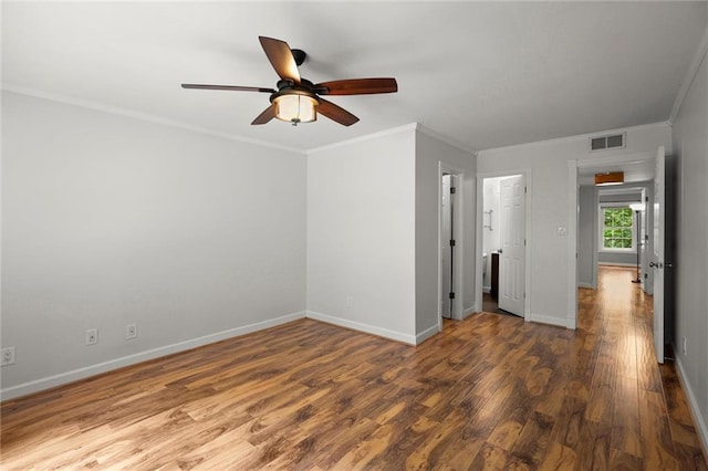 1384 N Crossing Dr NE, Atlanta, GA 30329 - unfurnished room featuring ceiling fan, wood finished floors, and ornamental molding